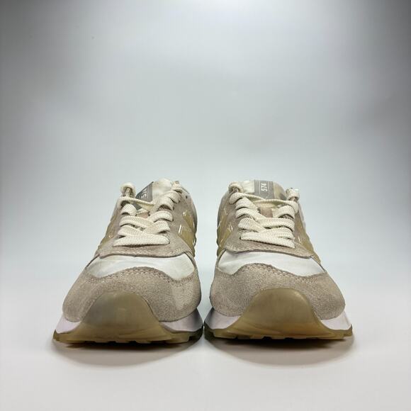 New Balance 574 Off White Beige Suede Athletic Running Shoes Women's Size 6 - Picture 2 of 12